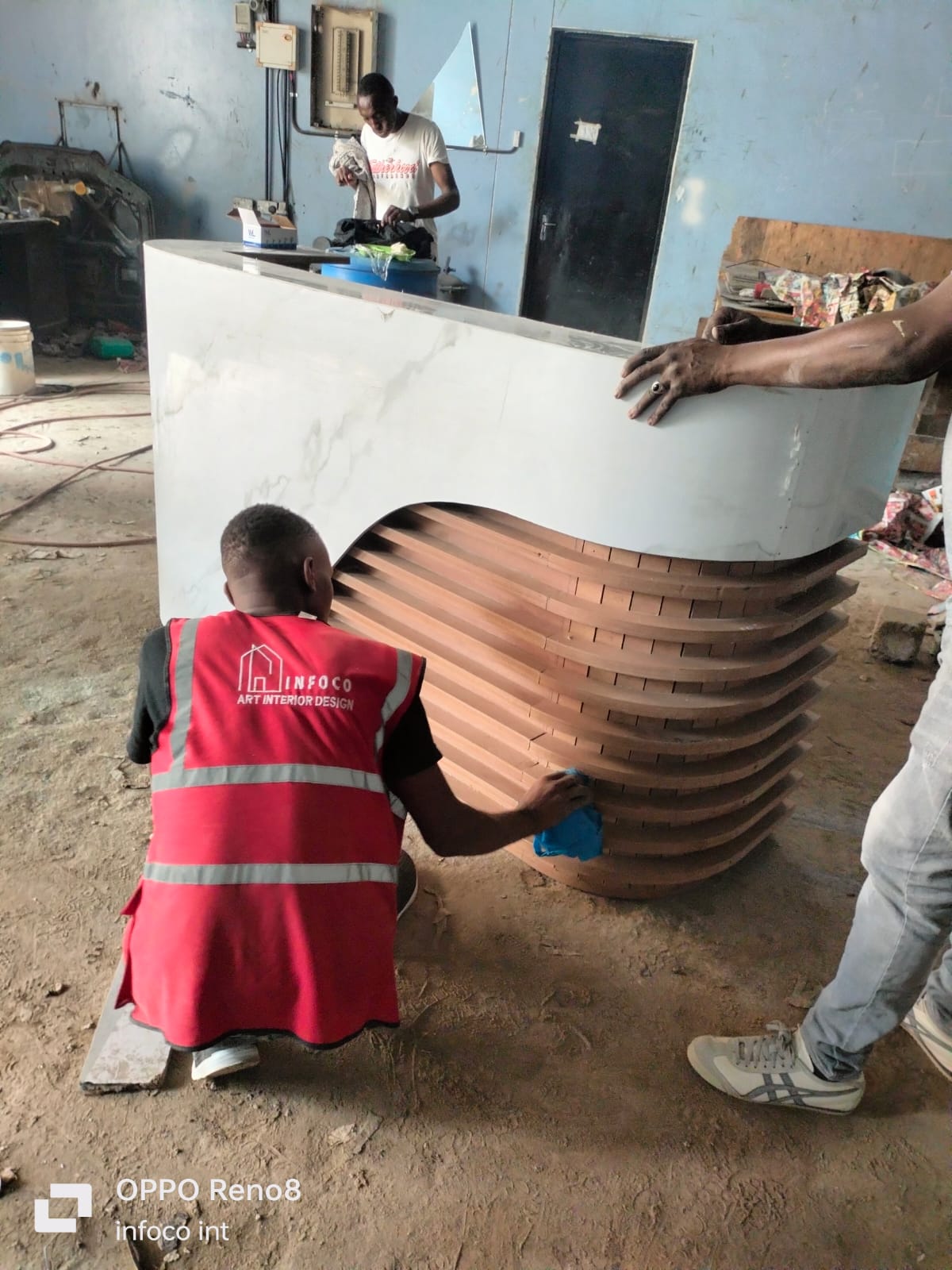 Reception desk installation
